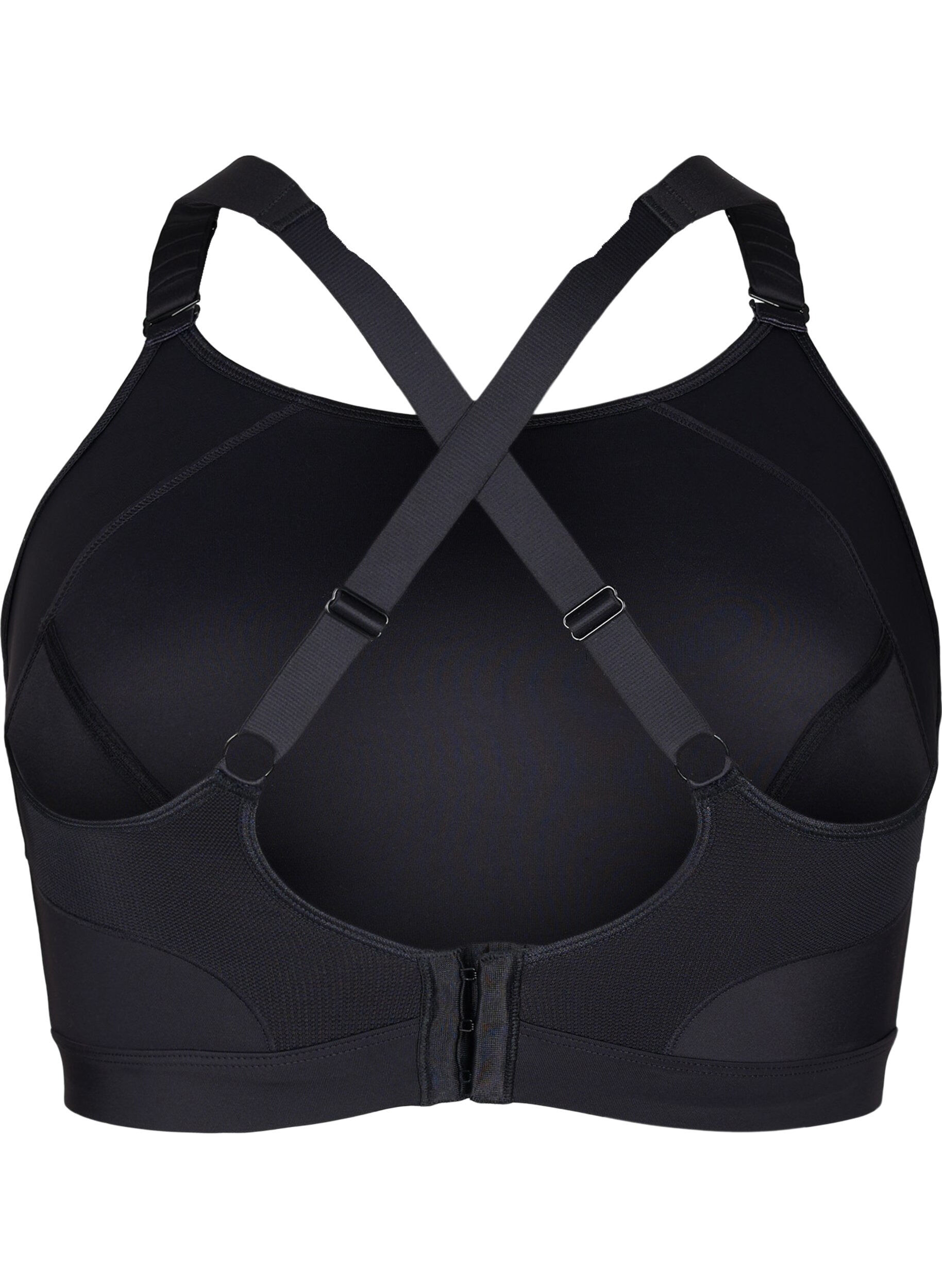 Zizzi CORE, SUPER HIGH, SPORTS BRA &ndash; Biustonosz sportowy z regulowanymi ramiaczkami, Black, Packshot image number 1