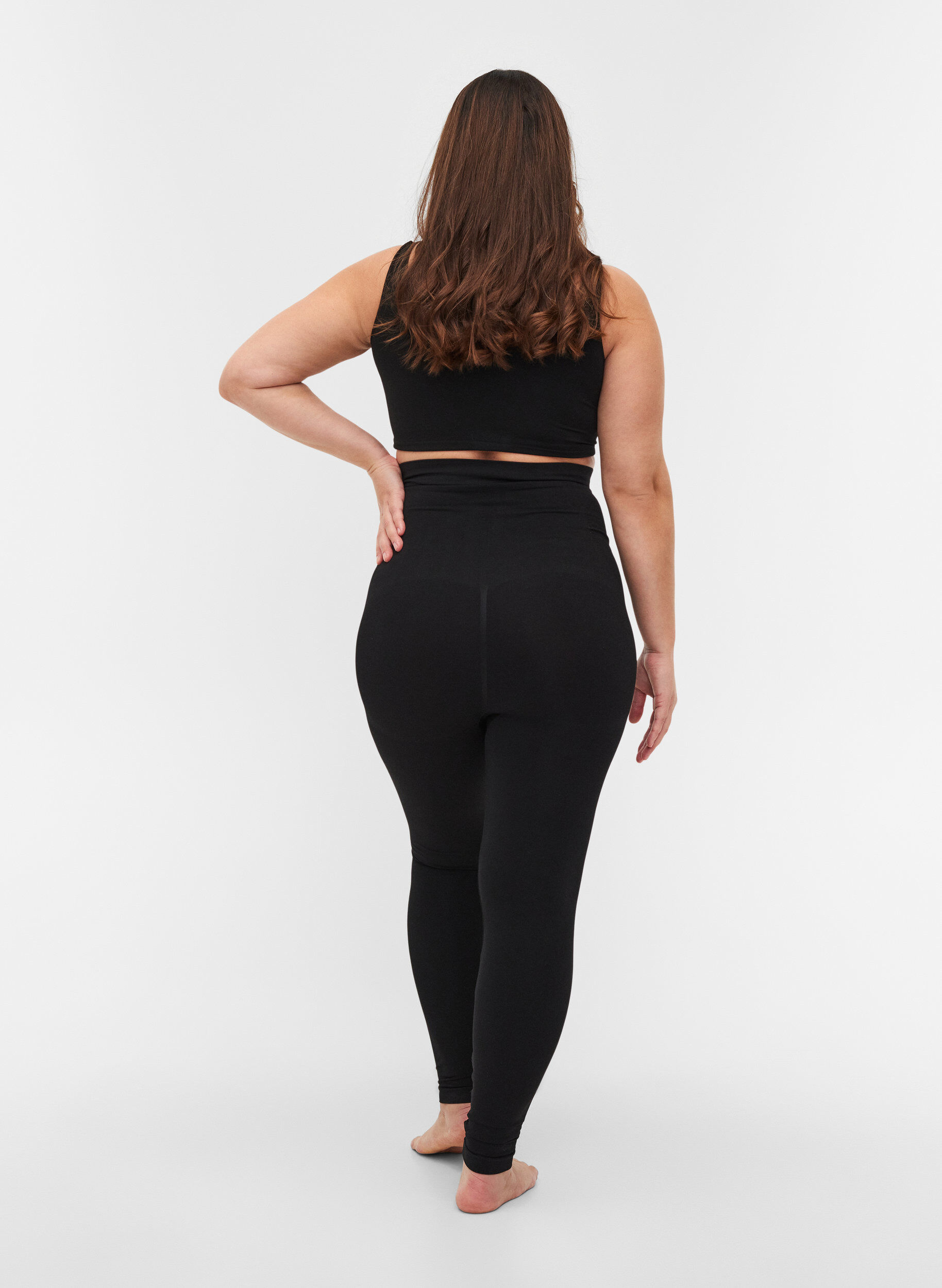 Zizzi Legginsy modelujace z wysokim stanem, Black, Model image number 1