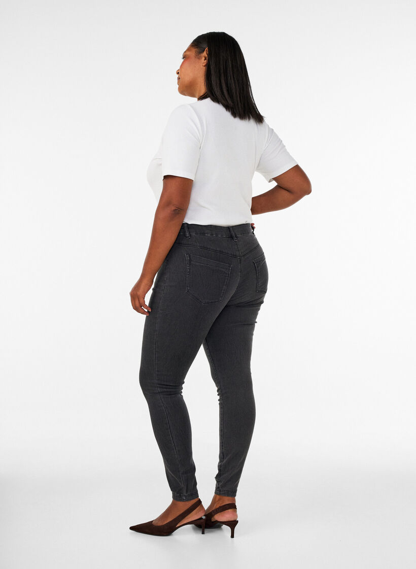 Jegginsy z mieszanki bawelny, Grey Denim, Model image number 1
