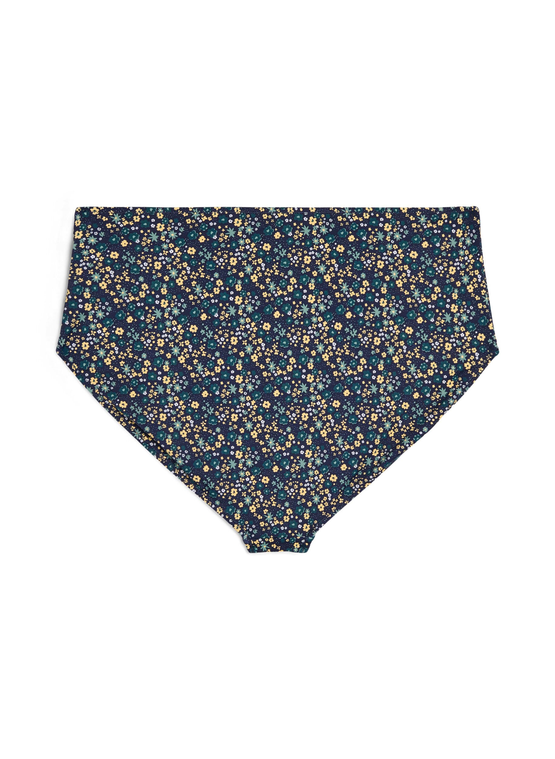 Zizzi Figi damskie bikini z nadrukiem i wysokim stanem, Zielony, Packshot image number 1