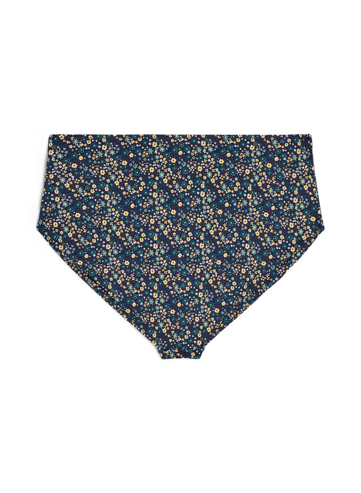 Figi damskie bikini z nadrukiem i wysokim stanem, Zielony, Packshot image number 1