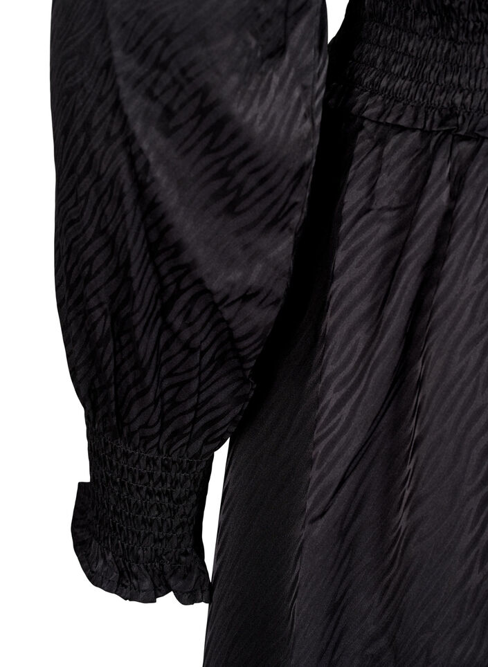 Krótka sukienka z marszczonymi detalami, Czarne, Packshot image number 3