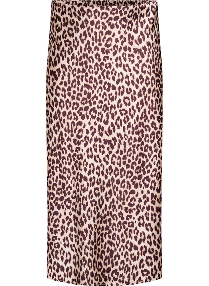 Satynowa spódnica midi, Brązowy, Packshot image number 0