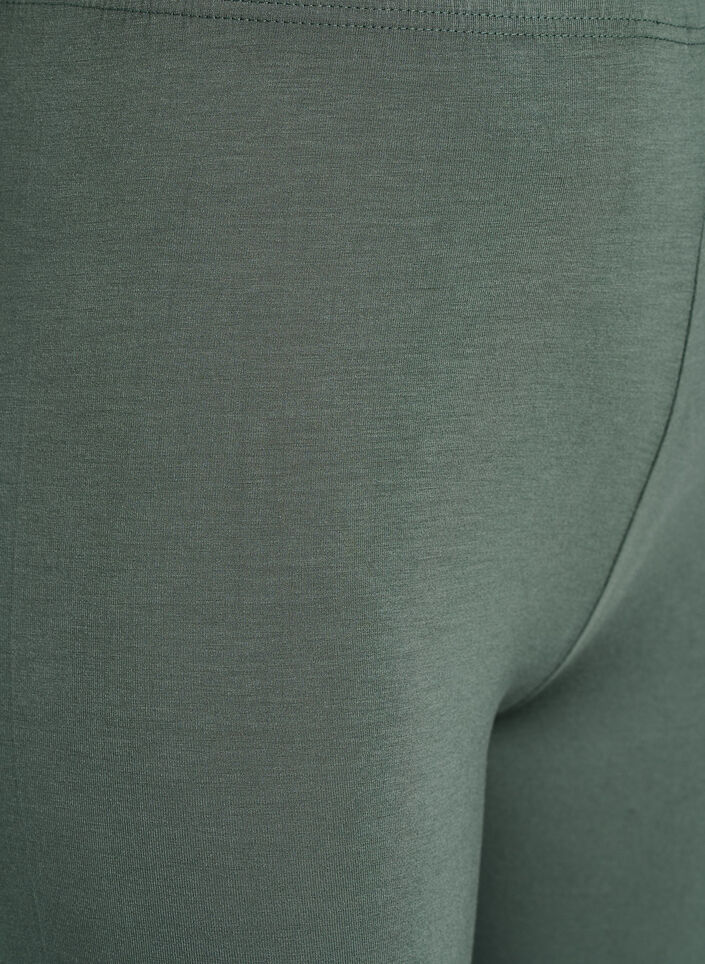 Legginsy 3/4 typu basic z wiskozy, Zielony, Packshot image number 2