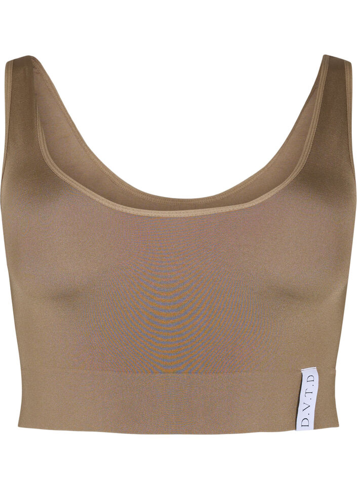 Seamless bra with round neckline, Driftwood, Packshot image number 0