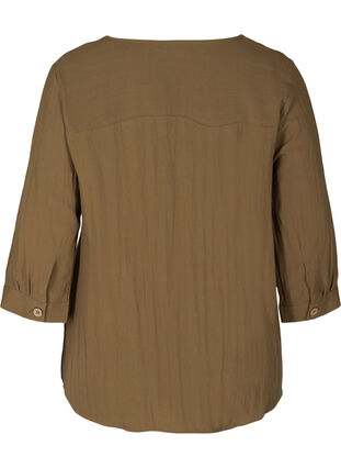Viscose blouse with buttons and v-neck, Kangaroo, Packshot image number 1