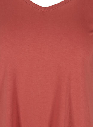 Koszulka typu basic z dekoltem w serek, Marsala, Packshot image number 2