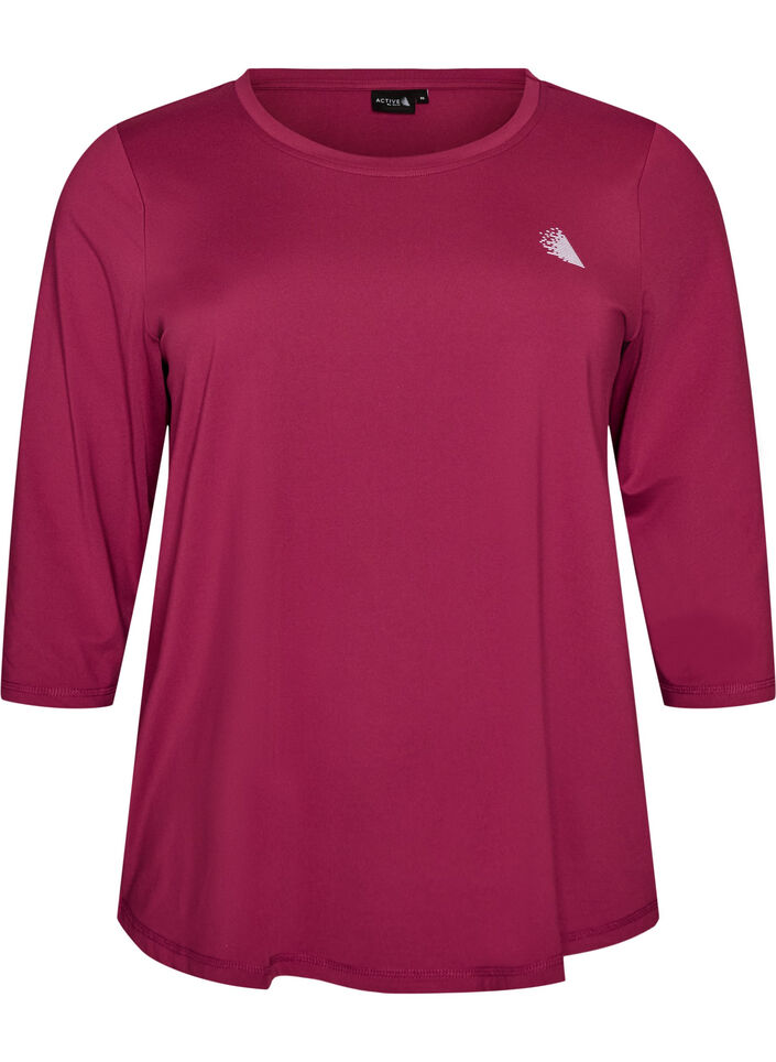 Sportowy top z rekawami 3/4, R&oacute;żowy, Packshot image number 0