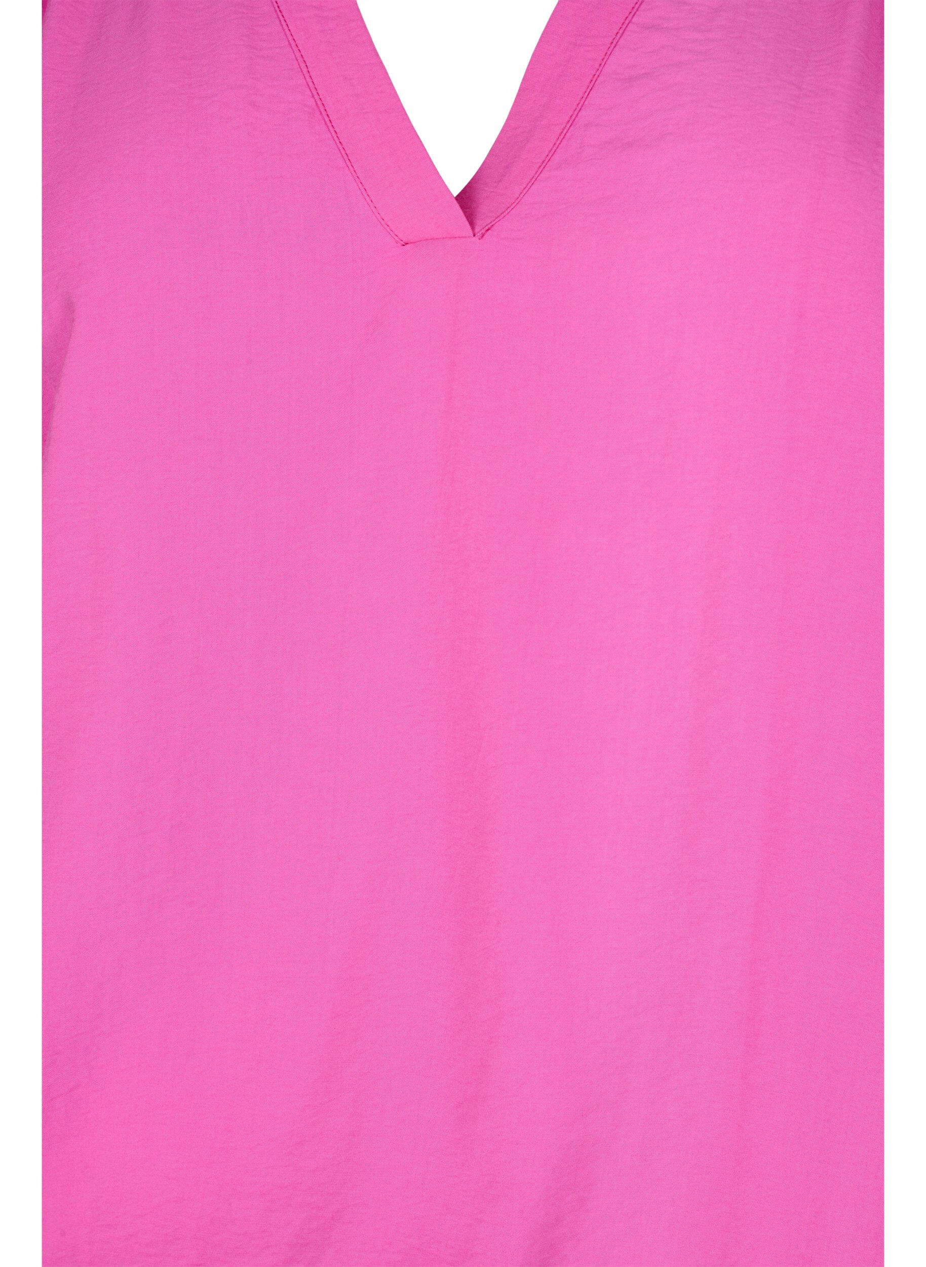 Zizzi 	 Viscose blouse with v-neck, Raspberry Rose, Packshot image number 2