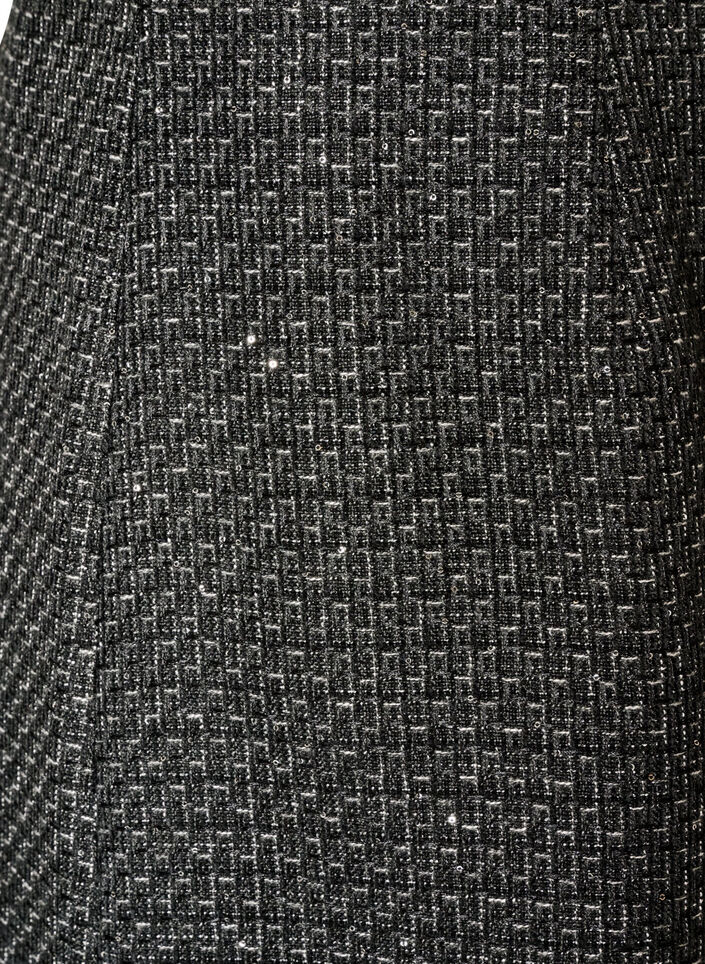 Kr&oacute;tka sp&oacute;dnica boucl&eacute; z cekinami, Czarne, Packshot image number 2