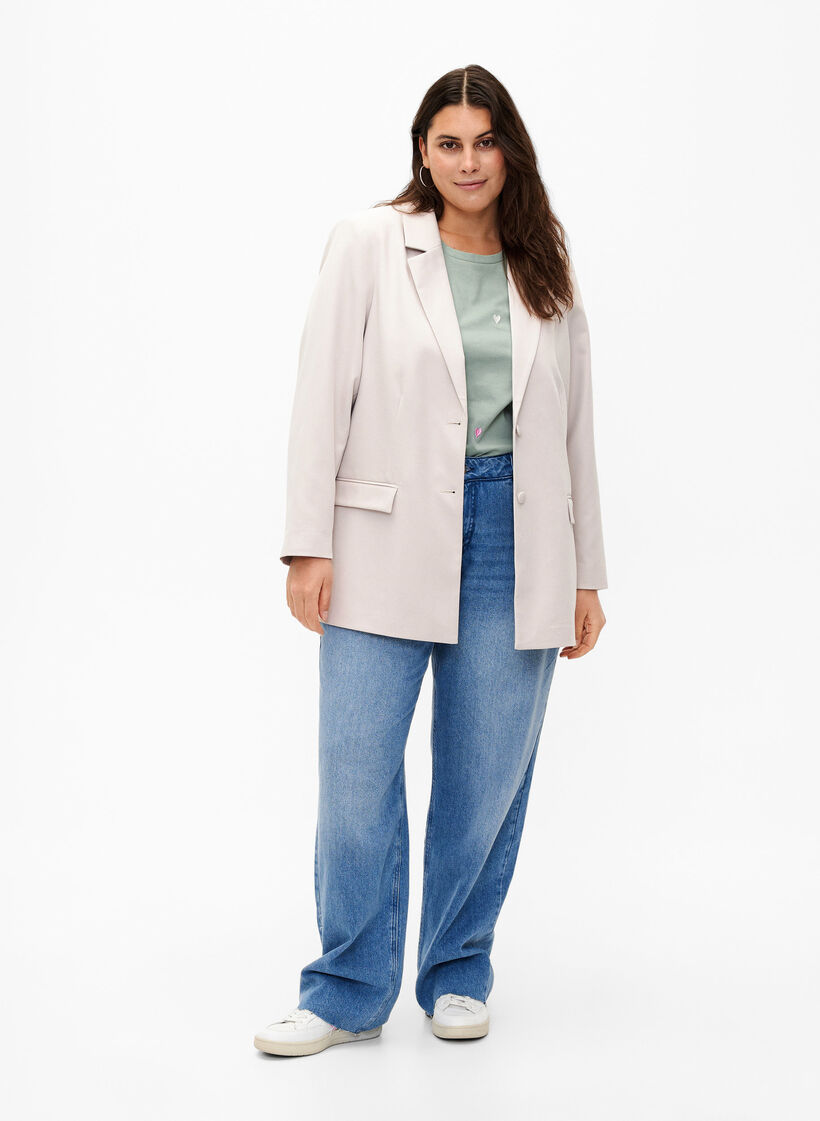 Klasyczny blezer zapinany na guziki, Pumice Stone, Model image number 2