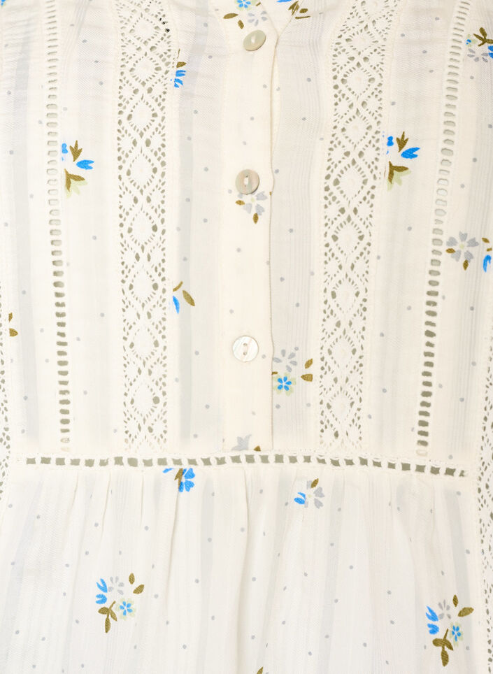 Bluzka z nadrukiem i rekawami 1/2, Biały, Packshot image number 2