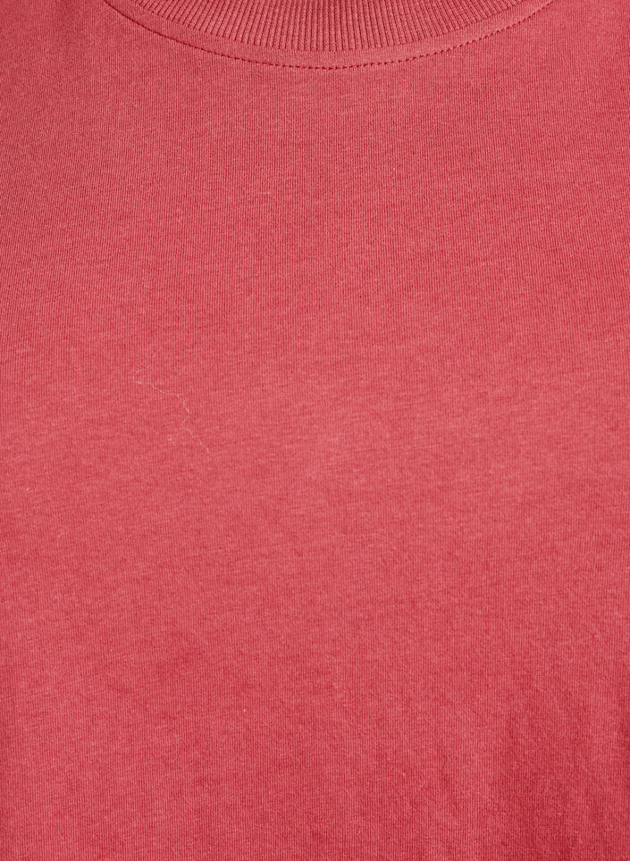 Podstawowa koszulka bawelniana z okraglym dekoltem, Czerwony, Packshot image number 2
