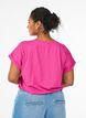 T-shirt z kr&oacute;tkim rekawem z mieszanki bawelny, R&oacute;żowy, Model image number 2