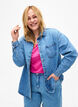 Luzna koszula dzinsowa z kieszenia na piersi, Light blue denim, Model image number 0