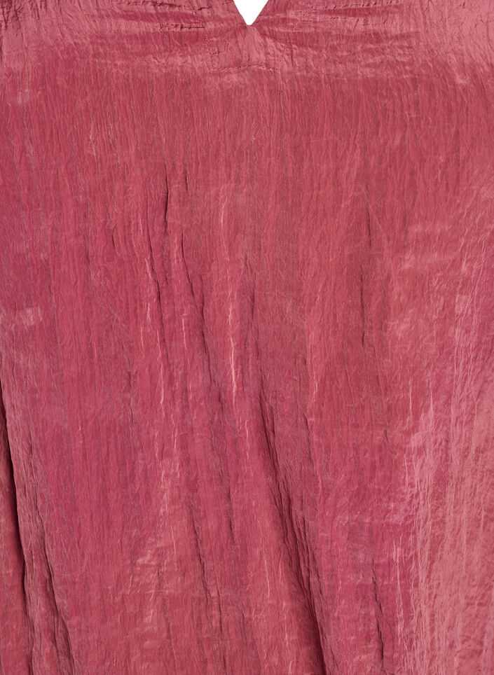 Bluzka z dekoltem w ksztalcie litery V i pomarszczona faktura, Różowy, Packshot image number 2