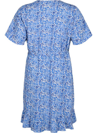 Flash - Kopertowa sukienka z krótkim rekawem, White Blue AOP, Packshot image number 1