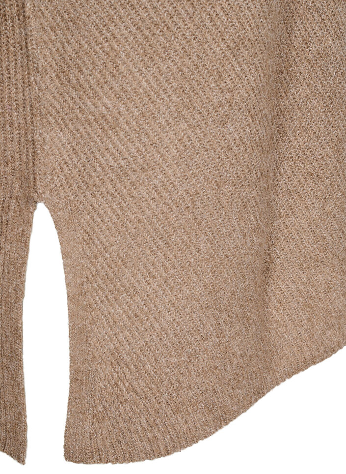 Dzianinowa bluzka z okraglym dekoltem, Fossil Mel., Packshot image number 3