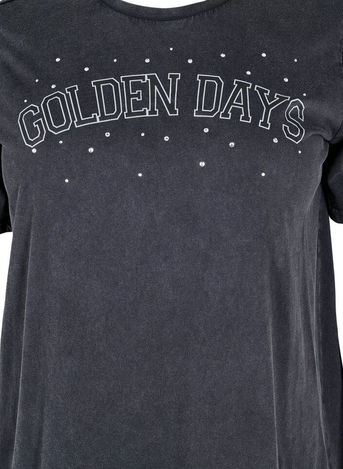 Koszulka z bawelny organicznej z nadrukiem graficznym, Szary, Packshot image number 2