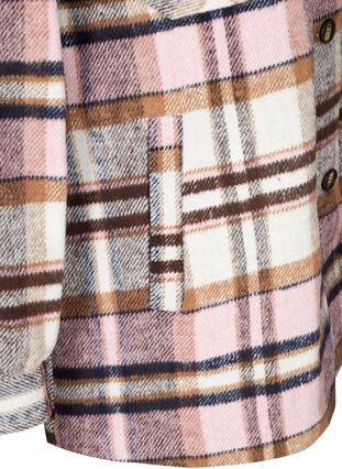 Checkered shirt jacket with chest pockets, Pink Check, Packshot image number 3