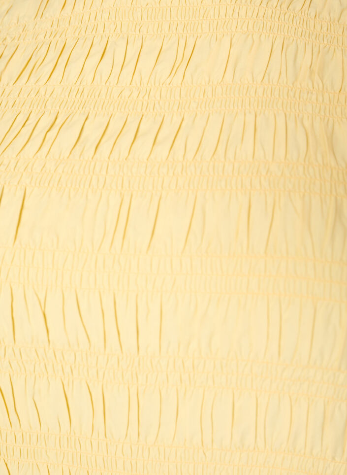 Bluzka z kolnierzykiem w ksztalcie l&oacute;dki i peplumowym wycieciem na dole, Ż&oacute;łty, Packshot image number 2