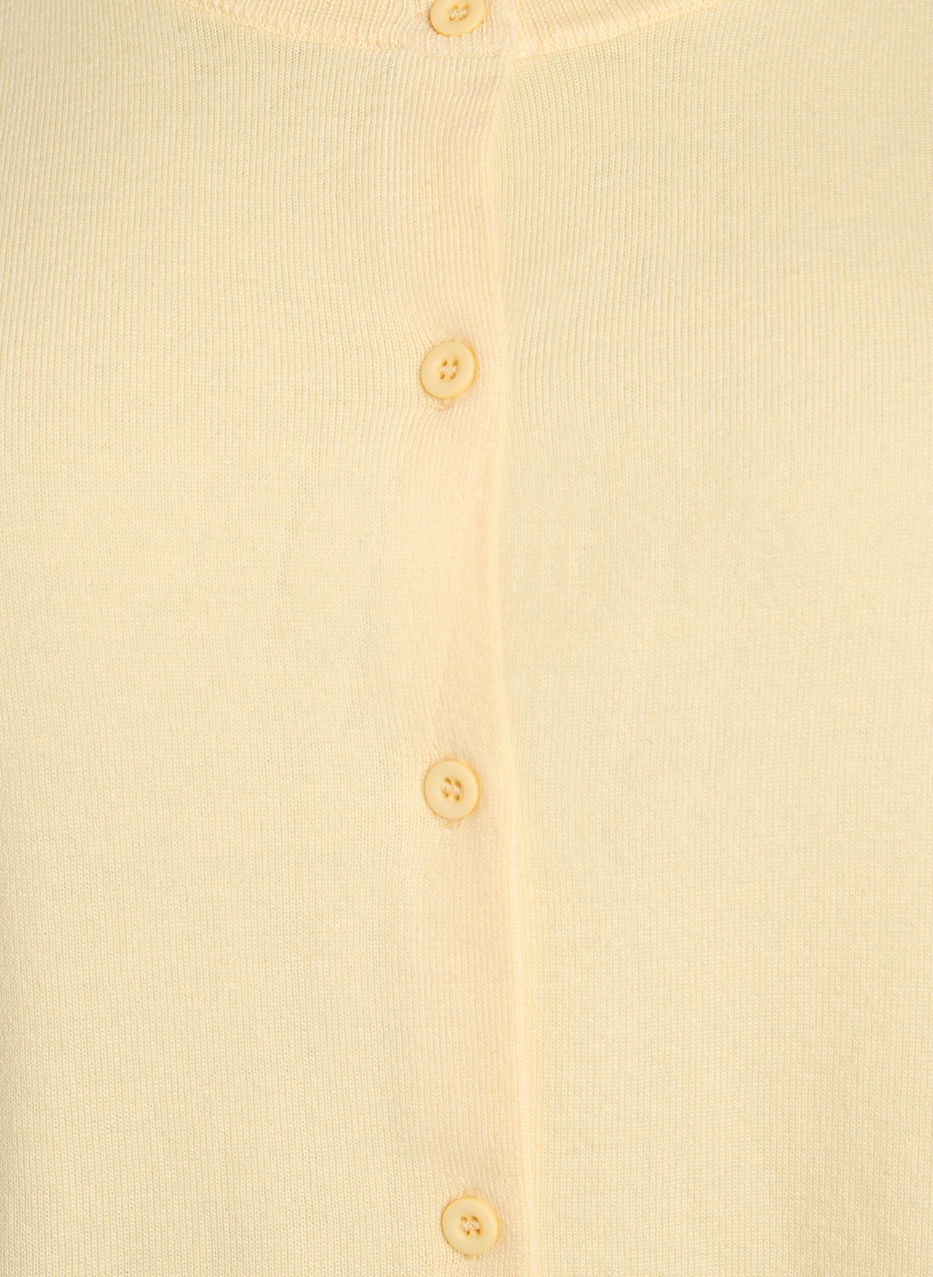 Zizzi Kardigan z drobnym splotem i okraglym dekoltem, Ż&oacute;łty, Packshot image number 2