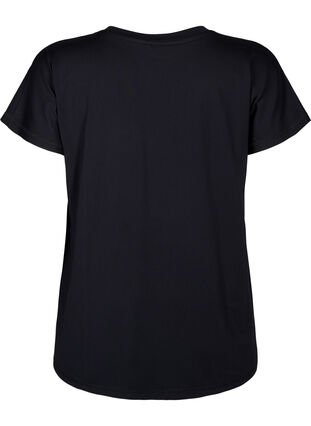Luzna koszulka treningowa z dekoltem w szpic, Black, Packshot image number 1