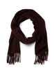 Welniany szalik z fredzlami, Brązowy, Packshot image number 0