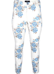 Bardzo waskie jeansy Amy z kwiatowym nadrukiem, White B.AOP, Packshot