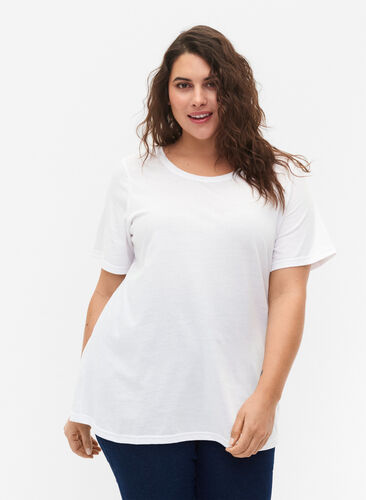 FLASH – 2-pack koszulki z okraglym dekoltem, White/Black, Model image number 0