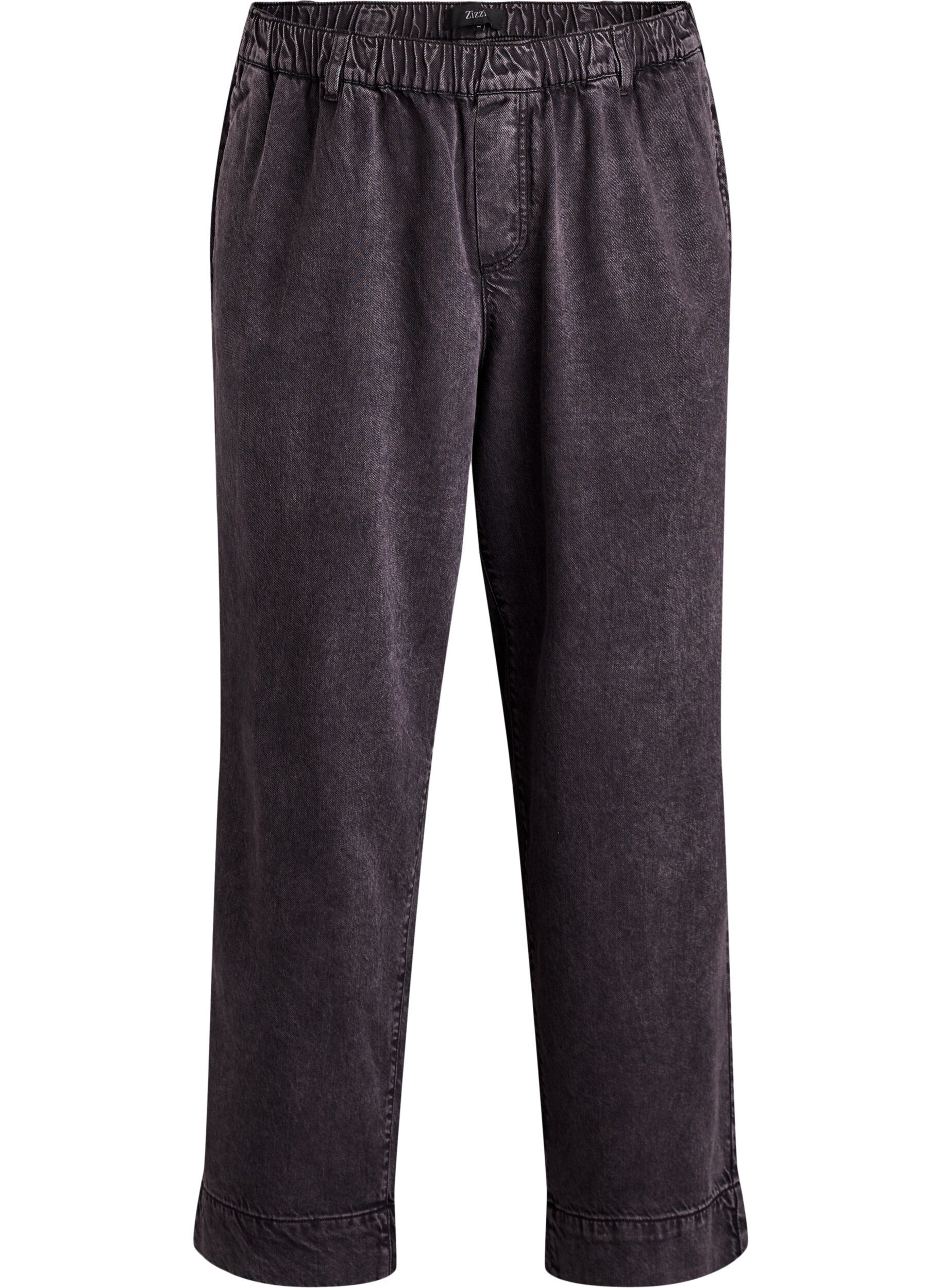 Szerokie jeansy z elastyczna gumka w talii