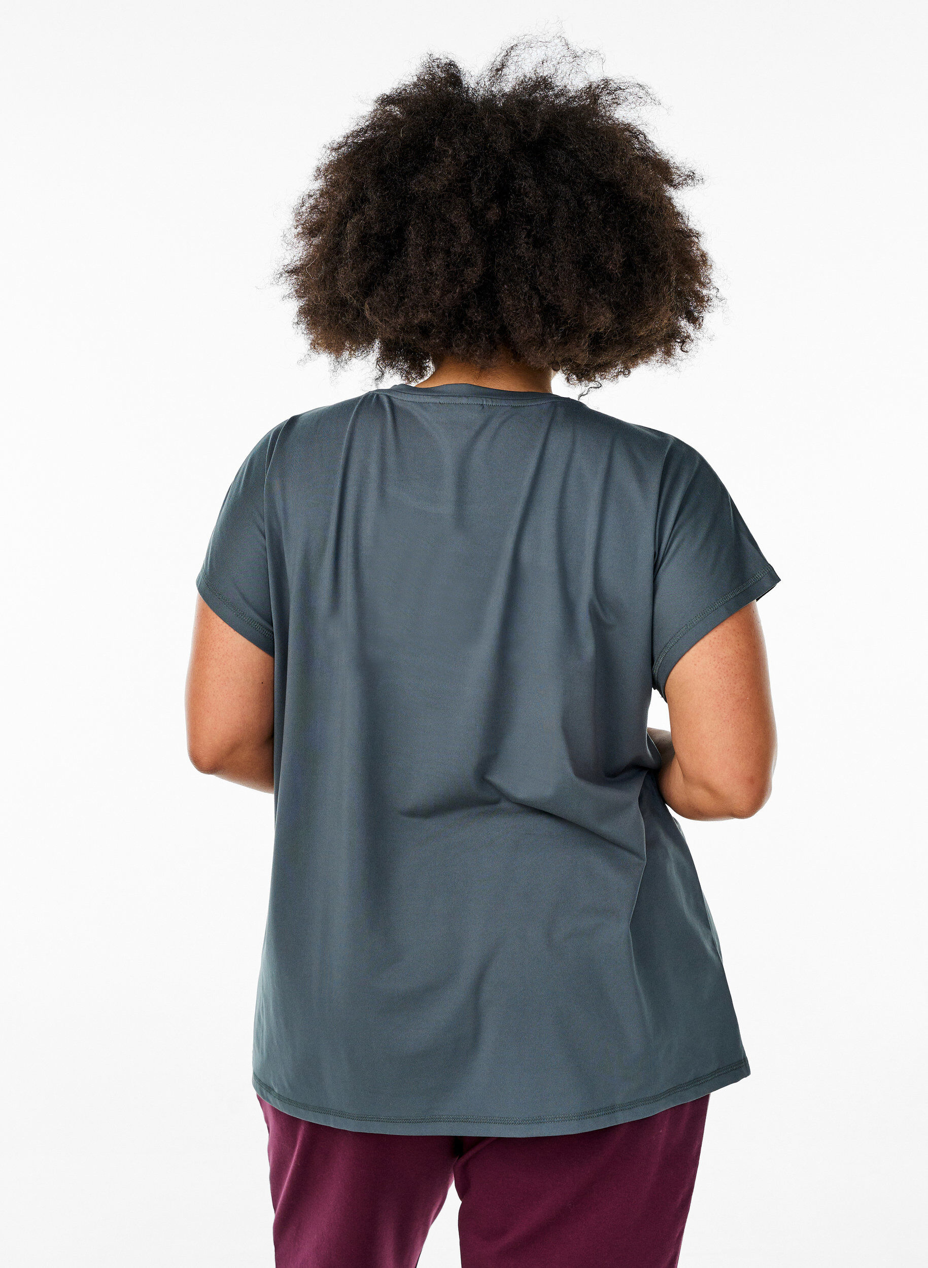 Zizzi Koszulka treningowa w jednolitym kolorze, Zielony, Model image number 2