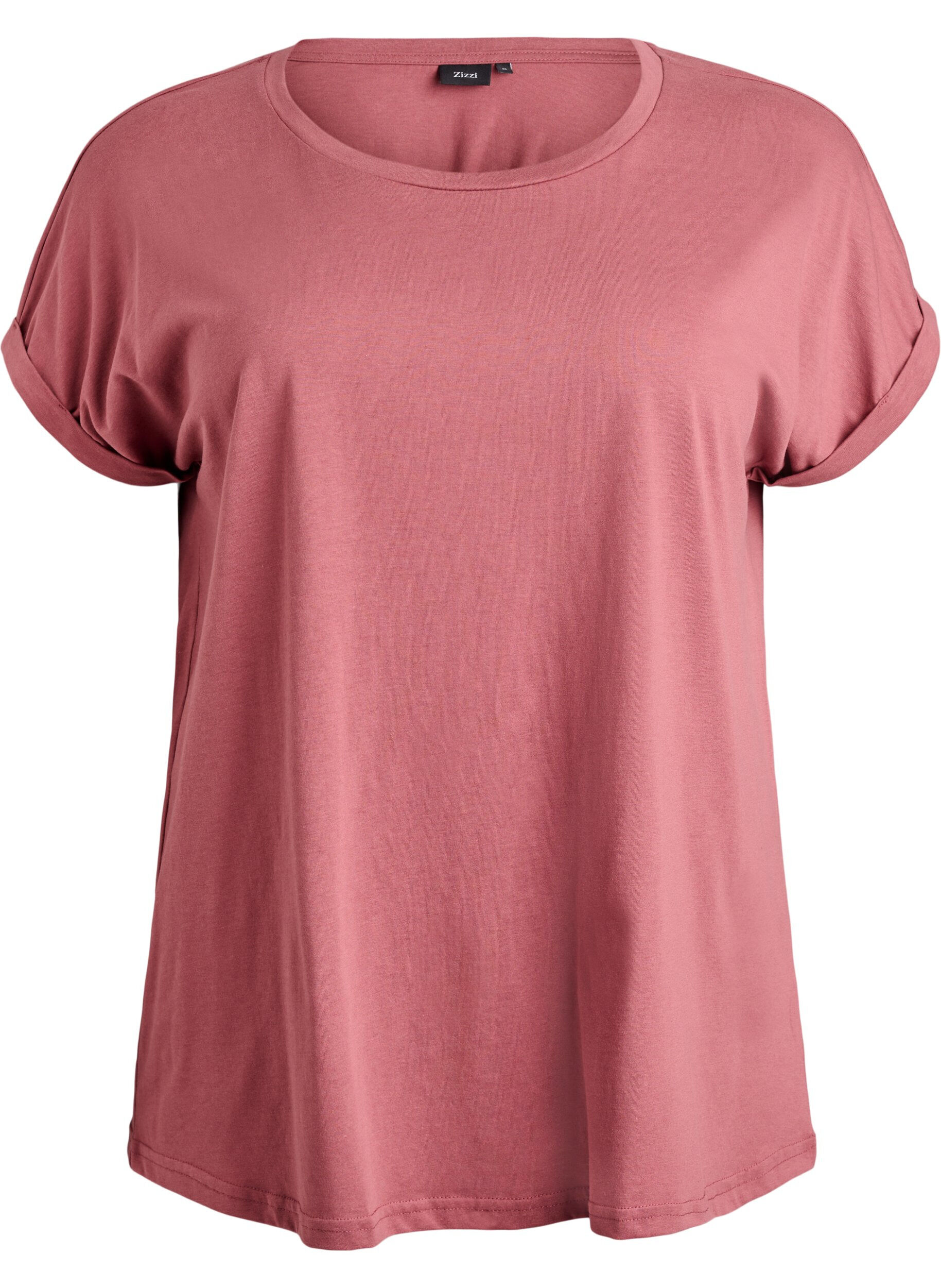ZizziT-shirt z kr&oacute;tkim rekawem w mieszance bawelny, R&oacute;żowy, Packshot image number 0