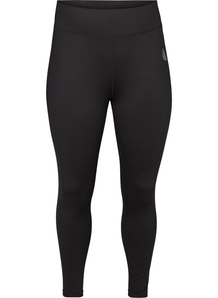 Przyciete proste legginsy sportowe, Czarne, Packshot image number 0