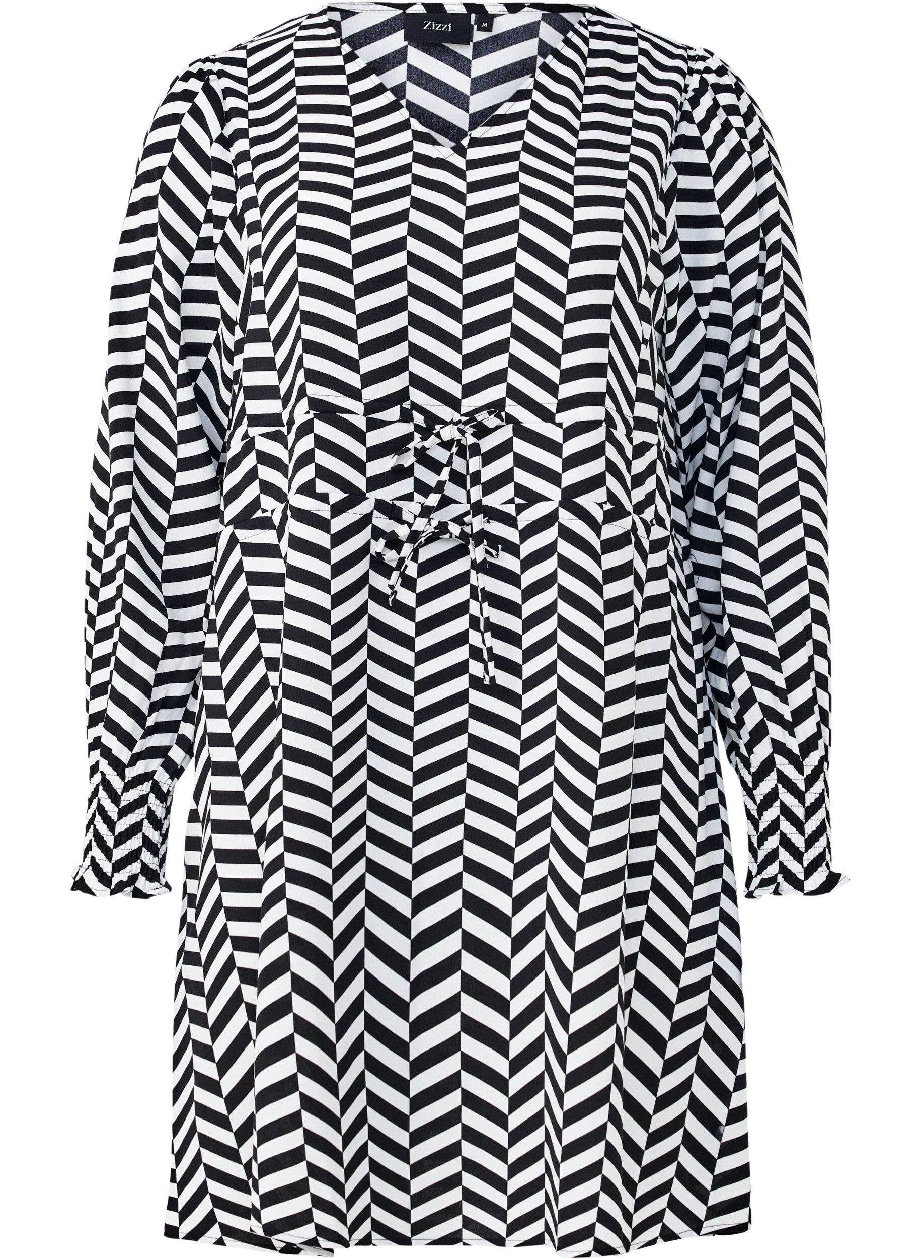 Zizzi Sukienka z wiazanymi paskami w talii, Czarne, Packshot image number 0