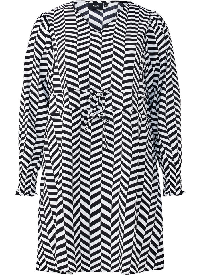 Sukienka z wiazanymi paskami w talii, Czarne, Packshot image number 0