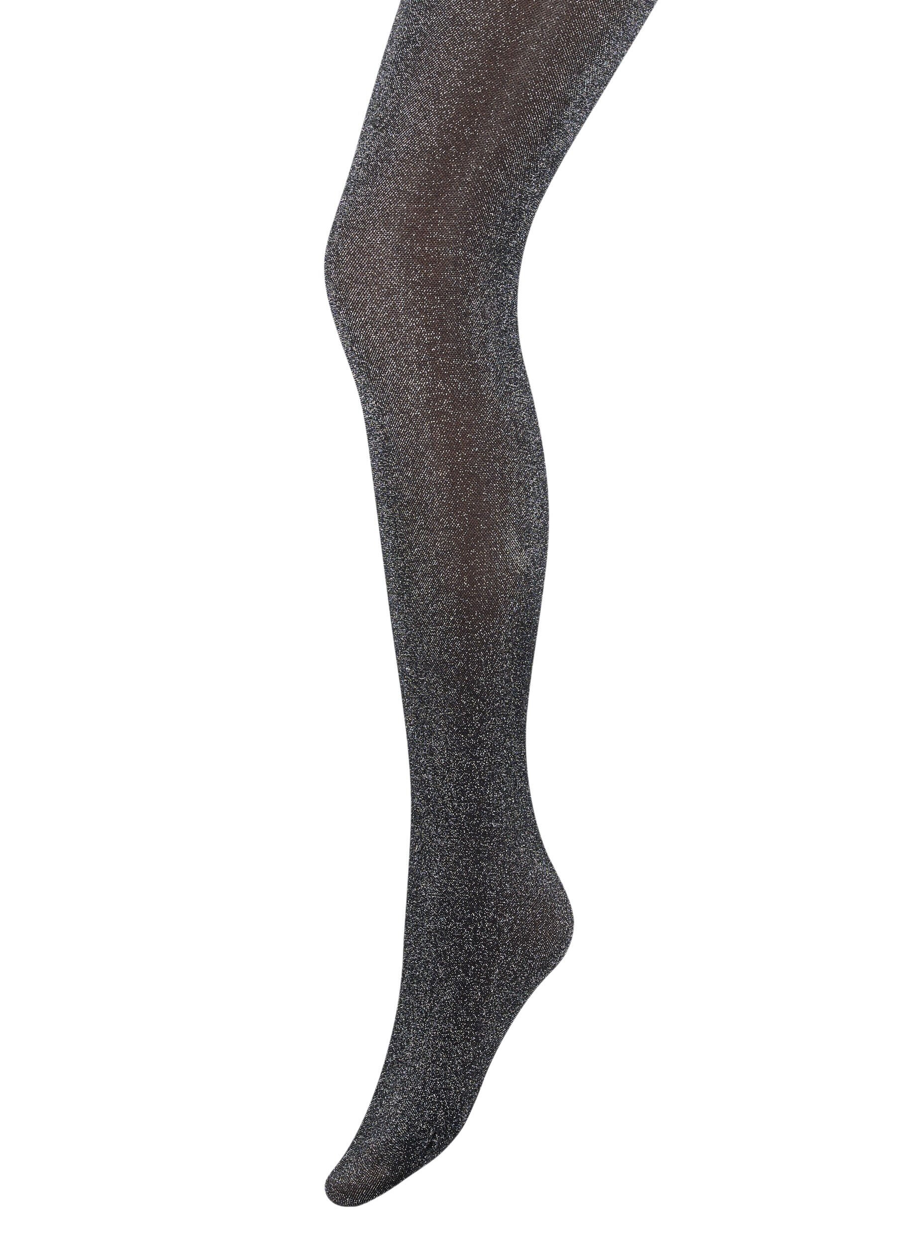 ZizziGlittery 50 denier tights, Black, Packshot image number 0
