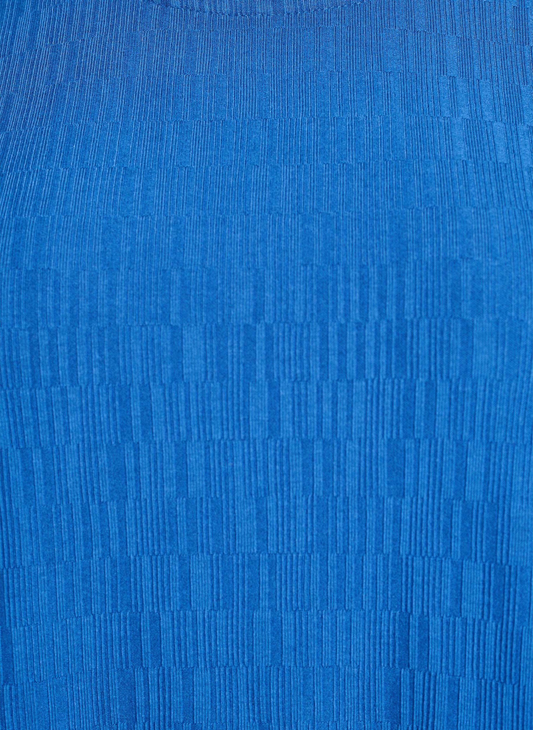 ZizziBluzka z faktura i rekawami 3/4, Niebieskie, Packshot image number 2
