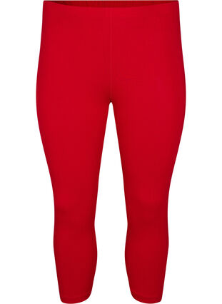 3/4-length wiskozowe legginsy w stylu basic, Tango Red, Packshot image number 0
