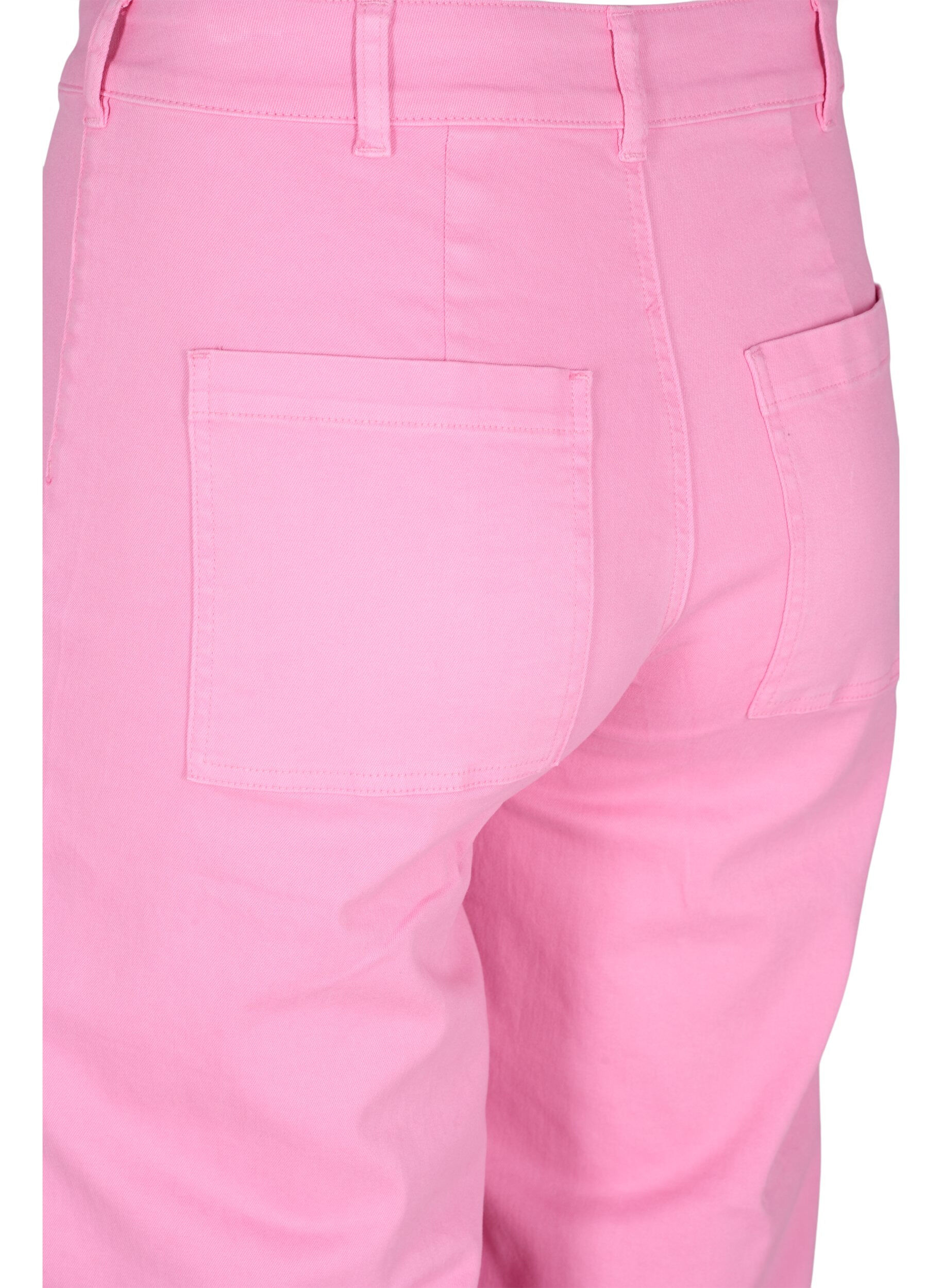 Zizzi 	 Flared jeans with high waist, Pink, Packshot image number 3