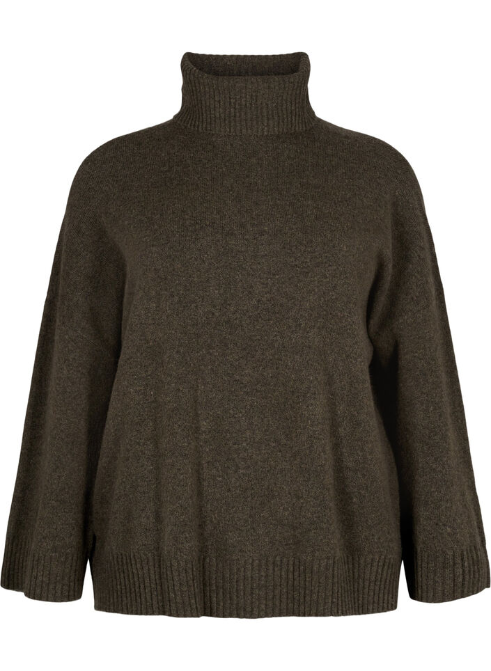 Dzianinowa bluzka z golfem, Sea Turtle Mel., Packshot image number 0