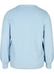 Long-sleeved knitted blouse in organic cotton, Chambray Blue, Packshot image number 1
