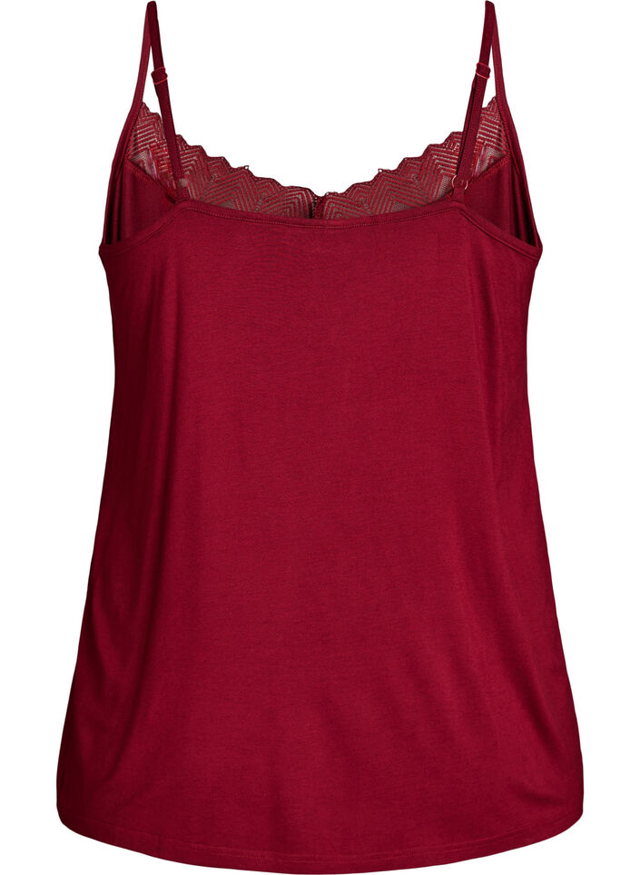 Top z koronkowym detalem i ramiaczkami typu spaghetti, Brązowy, Packshot image number 1