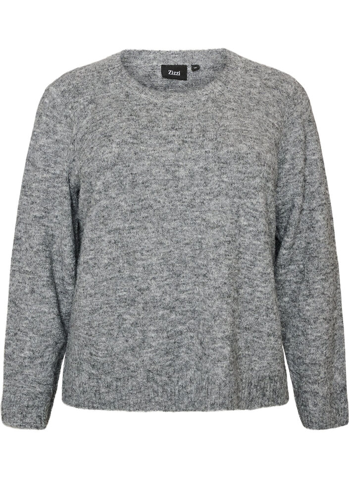 Luzny sweter z okraglym dekoltem, Szary, Packshot image number 0