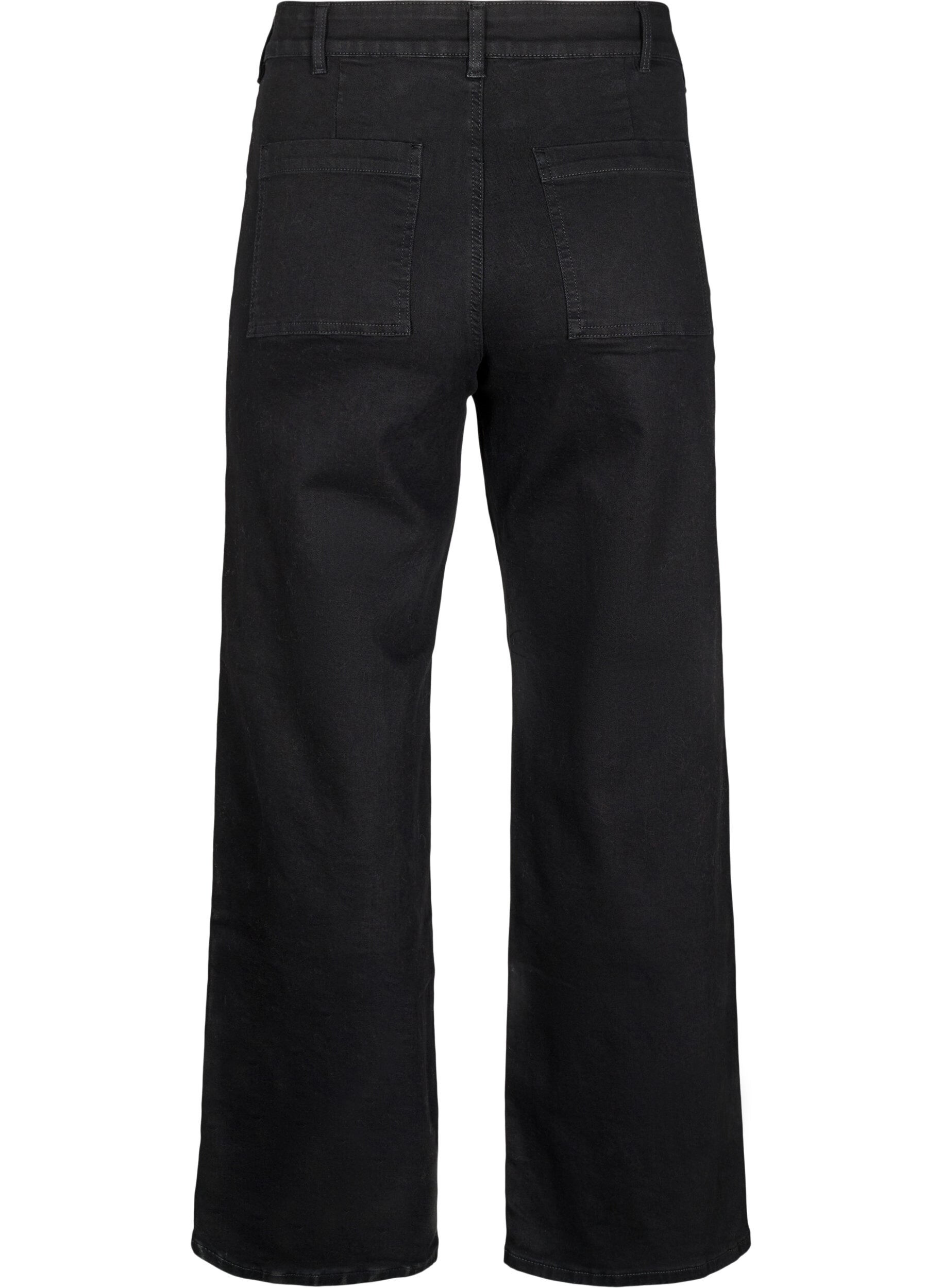 Zizzi Jeansy z wysokim stanem i szerokimi nogawkami, Czarne, Packshot image number 1