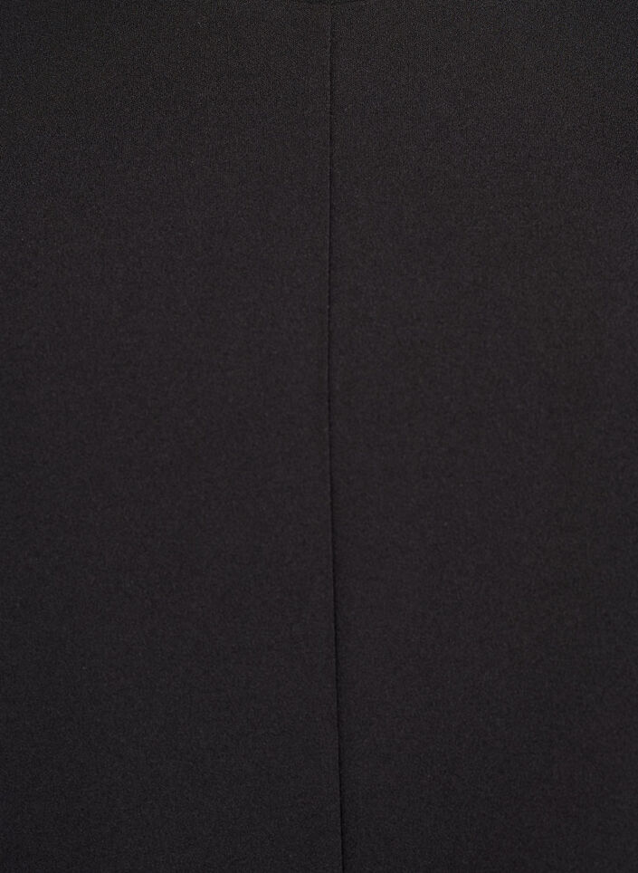 Bluzka z krótkim rekawem i klinami modelujacymi, Czarne, Packshot image number 2