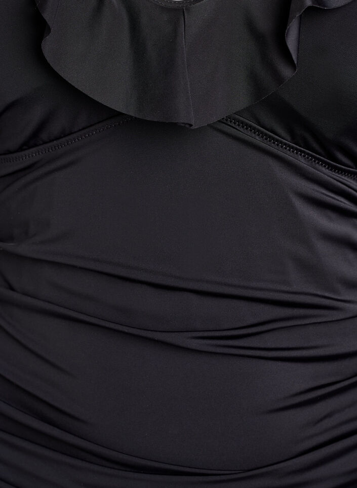 Str&oacute;j kapielowy z falbankami i wyjmowanymi wkladkami, Czarne, Packshot image number 2