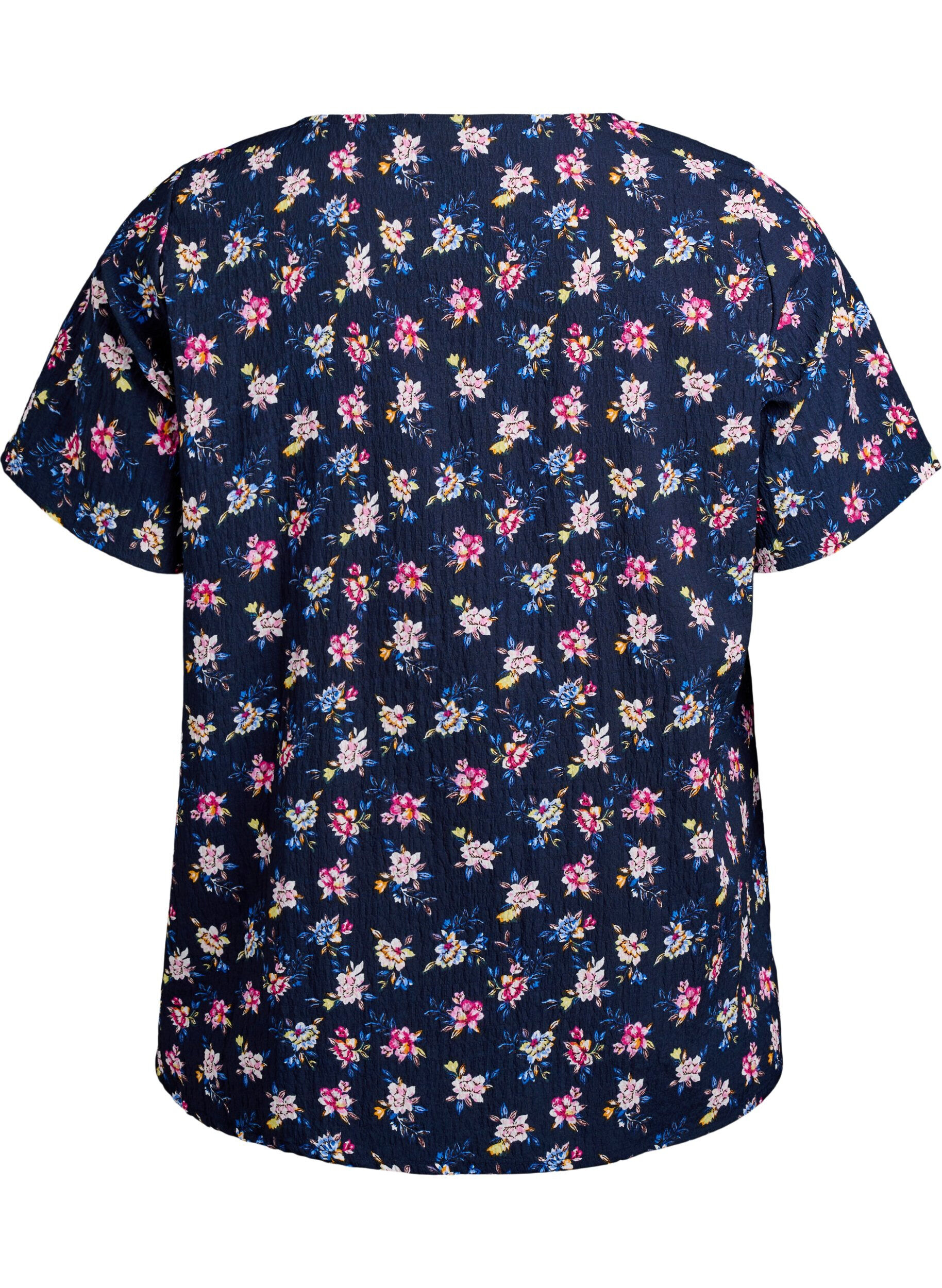 Zizzi FLASH &ndash; bluzka z kr&oacute;tkim rekawem z faktura, Niebieskie, Packshot image number 1