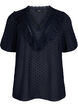 Bluzka z krótkimi rekawami i struktura w kropki, Night Sky, Packshot image number 0