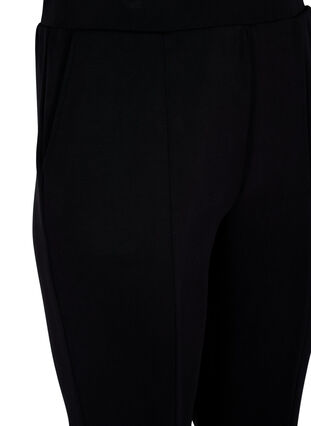 Rozszerzane spodnie z rozcieciami z przodu, Black, Packshot image number 2